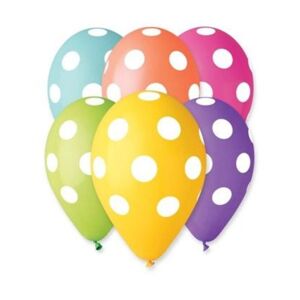 Balónky 30 cm pastelové mix - puntíky 1 ks - SMART