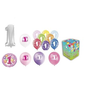 Helium na plnění balonků + balónky na oslavu 1. narozenin holčičky - 420 l - BALLONPUB