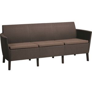 KETER Pohovka SALOMON 3 seater sofa | hnědá/tmavé podušky