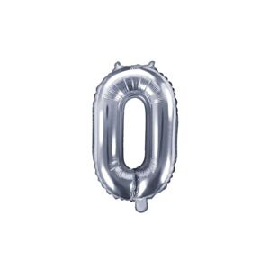 Balón foliový číslice stříbrná 35 cm - 0 (NELZE PLNIT HELIEM) - PartyDeco