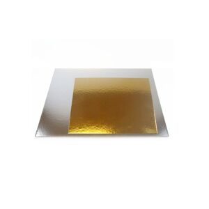 Dortová podložka zlatá a stříbrná (oboustranná) čtverec - 35x35 cm - FunCakes