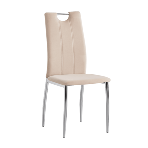 Tempo Kondela Jídelní židle, béžová Dulux Velvet látka / chrom, OLIVA NEW