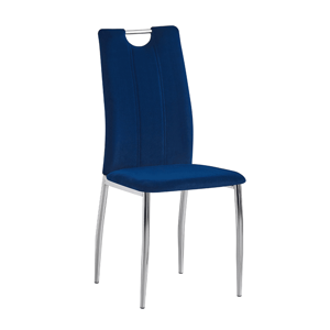 Tempo Kondela Jídelní židle, modrá Velvet látka / chrom, OLIVA NEW