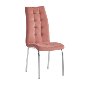 Tempo Kondela Jídelní židle, růžová Velvet látka / chrom, GERDA NEW