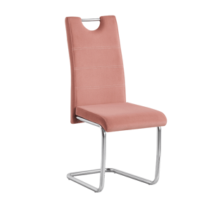 Tempo Kondela Jídelní židle, růžová Velvet látka / světlé šití, Abir NEW