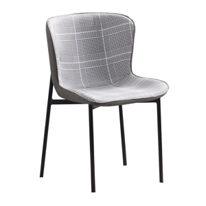 Tempo Kondela Jídelní židle, šedobílé káro / tmavě šedá, netík