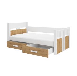ArtAdrk Jednolůžková postel BIBI | 80 x 180 cm Barva: Bílá / dub artisan