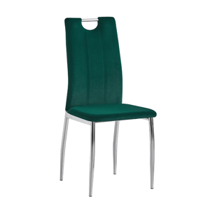 Tempo Kondela Jídelní židle, smaragdová Velvet látka / chrom, OLIVA NEW