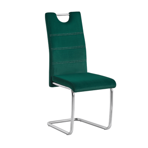 Tempo Kondela Jídelní židle, smaragdová Velvet látka / světlé šití, Abir NEW
