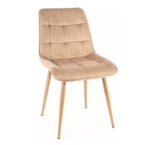 Signal Jídelní židle CHIC D VELVET | dřevěné nohy Barva: Béžová / Bluvel 28