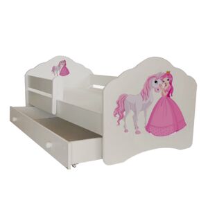 ArtAdrk Dětská postel CASIMO | se zásuvkou a zábranou Provedení: Princezná s koňom