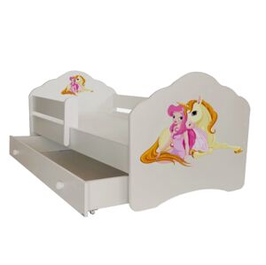 ArtAdrk Dětská postel CASIMO | se zásuvkou a zábranou Provedení: Dievča s jednorožcom