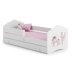 ArtAdrk Dětská postel CASIMO | se zásuvkou a zábranou Provedení: Balerína s jednorožcom