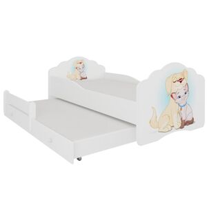 ArtAdrk Dětská postel CASIMO II | s přistýlkou Provedení: Psík a mačičkou