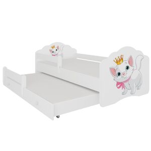ArtAdrk Dětská postel CASIMO II | s přistýlkou ​​a zábranou Provedení: Mačička