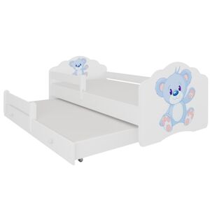 ArtAdrk Dětská postel CASIMO II | s přistýlkou ​​a zábranou Provedení: Modrý macko