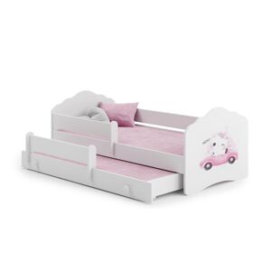 ArtAdrk Dětská postel CASIMO II | s přistýlkou ​​a zábranou Provedení: Mačička v aute