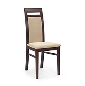 Jídelní židle: HALMAR ALBERT HALMAR - poťahový materiál: Nábytková látka - torent beige, HALMAR - drevo: orech tmavý