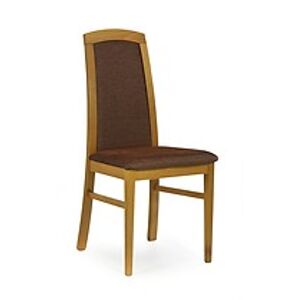 Jídelní židle: HALMAR DOMINIK HALMAR - poťahový materiál: Nábytková látka - torent beige, HALMAR - drevo: orech tmavý