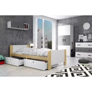 BMS Dětská postel AREK | 80 x 200 cm barevné provedení: Borovica / biele zásuvky