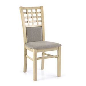 Jídelní židle: HALMAR GERARD 3 HALMAR - poťahový materiál: Nábytková látka - torent beige, HALMAR - drevo: orech tmavý