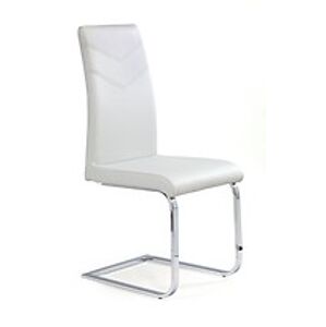 Jídelní židle: HALMAR K106 HALMAR - poťahový materiál: eco koža - svetlosivá, HALMAR - sklo/kov: chróm