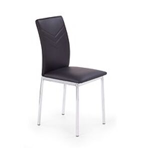 Jídelní židle: HALMAR K137 HALMAR - poťahový materiál: eco koža - čierna, HALMAR - sklo/kov: chróm
