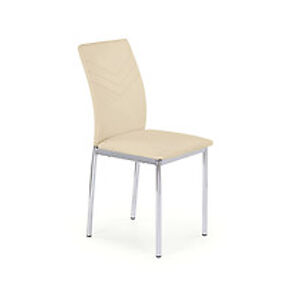 Jídelní židle: HALMAR K137 HALMAR - poťahový materiál: eco koža - fialová, HALMAR - sklo/kov: chróm