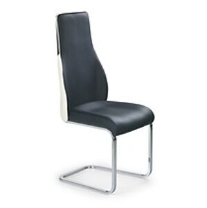 Jídelní židle: HALMAR K141 HALMAR - poťahový materiál: eco koža - čiernobiela, HALMAR - sklo/kov: chróm