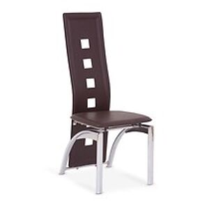 Jídelní židle: HALMAR K4 HALMAR - poťahový materiál: PVC - červená, HALMAR - sklo/kov: chróm