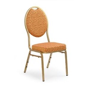 Jídelní židle: HALMAR K67 HALMAR - poťahový materiál: Nábytková látka - zlatá, HALMAR - sklo/kov: champagne