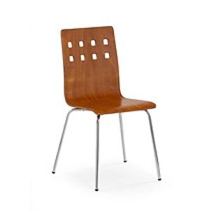 Jídelní židle: HALMAR K82 HALMAR - drevo: čerešňa anticka, HALMAR - sklo/kov: chróm