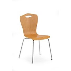 Jídelní židle: HALMAR K84 HALMAR - drevo: jelša, HALMAR - sklo/kov: chróm