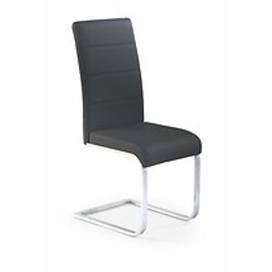 Jídelní židle: HALMAR K85 HALMAR - poťahový materiál: ratan/ eco koža - čierna, HALMAR - sklo/kov: chróm