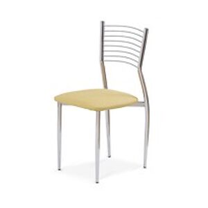 Jídelní židle: HALMAR K9 HALMAR - poťahový materiál: PVC - béžová, HALMAR - sklo/kov: chróm