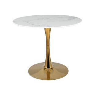Signal Jídelní stůl ESPERO Barva: zlatá / mramorový efekt biela