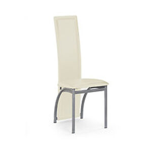 Jídelní židle: HALMAR K94 HALMAR - poťahový materiál: eco koža - čierna, HALMAR - sklo/kov: siva