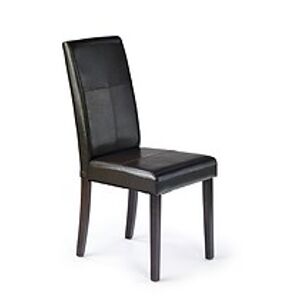 Jídelní židle: HALMAR KERRY BIS HALMAR - poťahový materiál: eco koža - tmavo-hneda, HALMAR - drevo: wenge