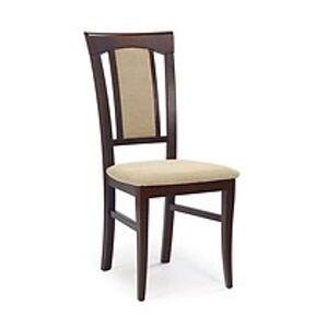 Jídelní židle: HALMAR KONRAD HALMAR - poťahový materiál: Nábytková látka - torent beige, HALMAR - drevo: orech tmavý