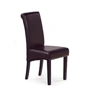Jídelní židle: HALMAR NERO HALMAR - poťahový materiál: eco koža - tmavo-hneda, HALMAR - drevo: wenge