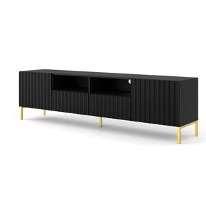 ARTBm Tv stolek WAVE 200 | 2D2S Provedení: Čierny mat / zlaté nohy