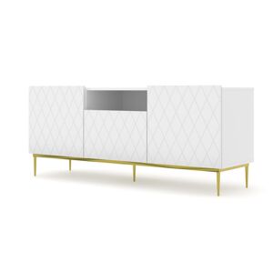 ARTBm Tv stolek DIUNA 145 2D1K | bílá matná Provedení: Biely mat / zlatá podnož