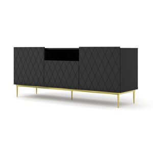 ARTBm Tv stolek DIUNA 145 2D1K | černý mat Provedení: Čierny mat / zlatá podnož