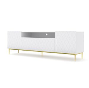 ARTBm Tv stolek DIUNA 193 2D1K | bílá matná Provedení: Biely mat / zlatá podnož