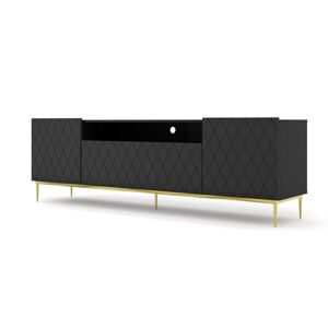 ARTBm Tv stolek DIUNA 193 2D1K | černý mat Provedení: Čierny mat / zlatá podnož