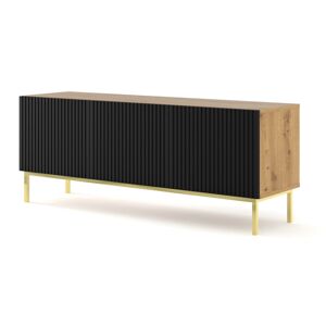 ARTBm Tv stolek RAVENNA B 3D 150 | dub artisan / černý matný Provedení: Dub artisan / čierny mat / zlatá podnož