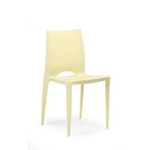 BRW Jídelní židle: K122 HALMAR - plast, polypropylen, polycarbonat: kremovy
