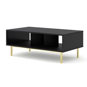ARTBm Konferenční stolek RAVENNA C 90 | černá lesklá Provedení: Čierna / čierny lesk / zlatá podnož