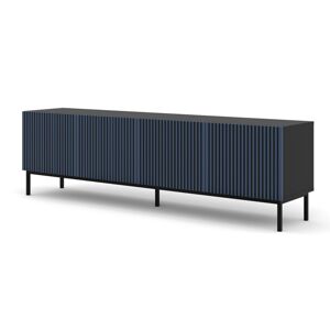 ARTBm TV stolek RAVENNA F 4D 200 | černá matná / modrá Provedení: Čierny mat / modrá / čierna kovová podnož