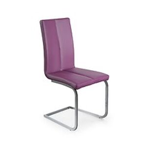 BRW Jídelní židle: K143 HALMAR - poťahový materiál: eco koža - fialová, HALMAR - sklo/kov: chróm